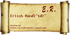 Erlich Renátó névjegykártya